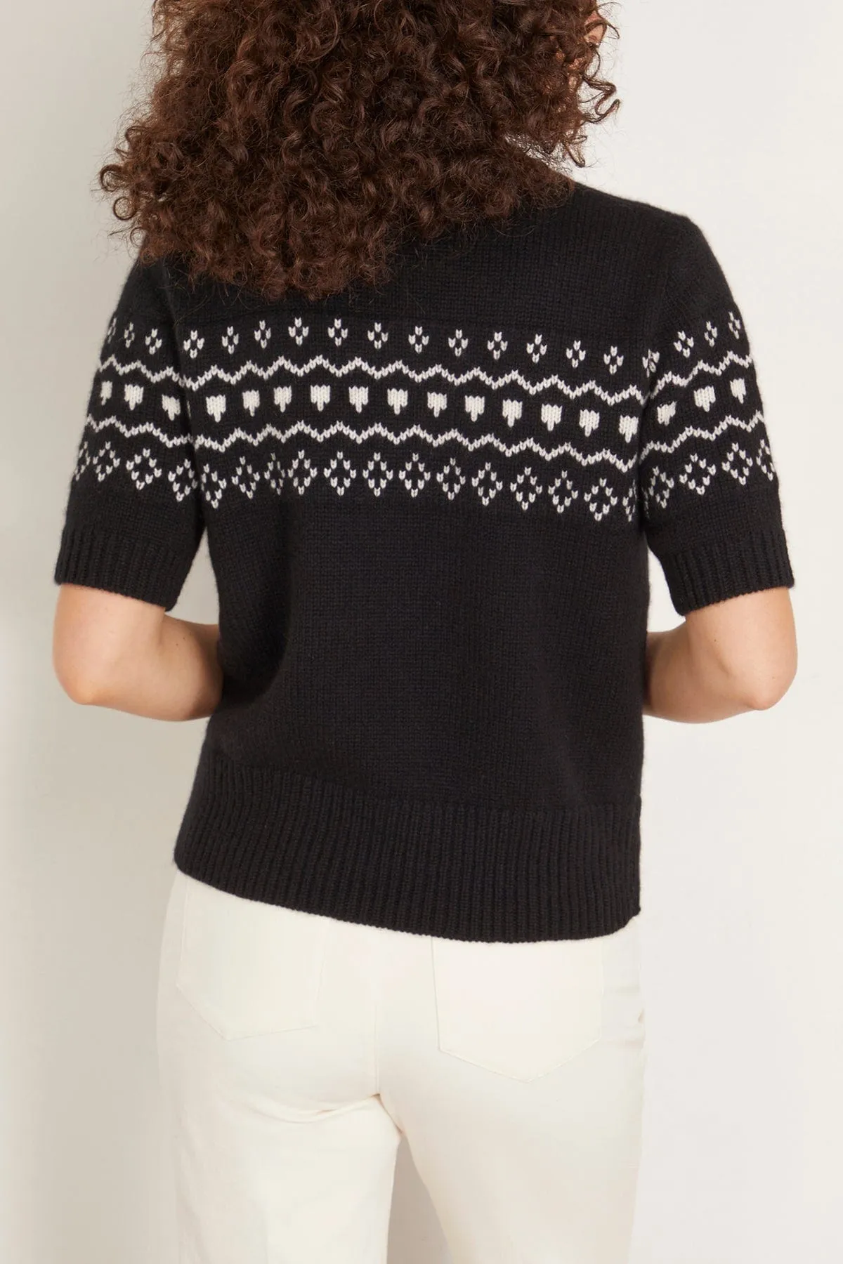 Ylva Sweater in Black/Cream Jacquard