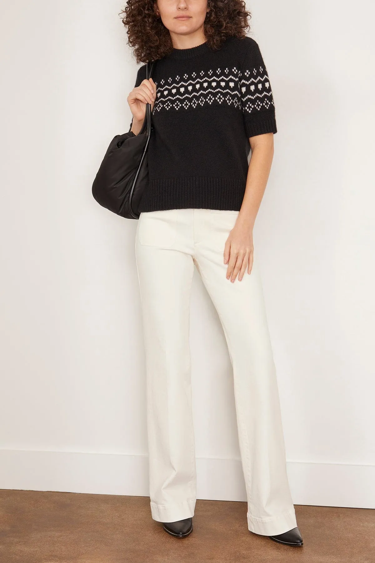 Ylva Sweater in Black/Cream Jacquard