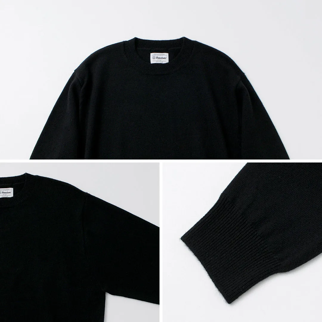 YONETOMI NEW BASIC / Rigid Cashmere Knit Pullover Garment Dyed